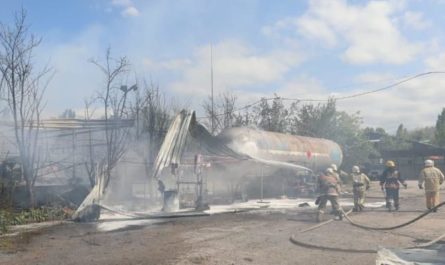 пожар на газораспределительной станции в Жетысуском районе на улице Ратушного